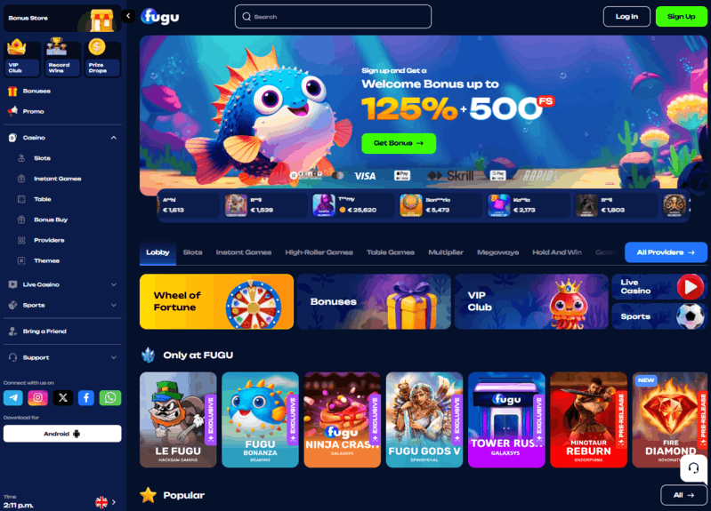 Fugu Casino ametlik veebisait