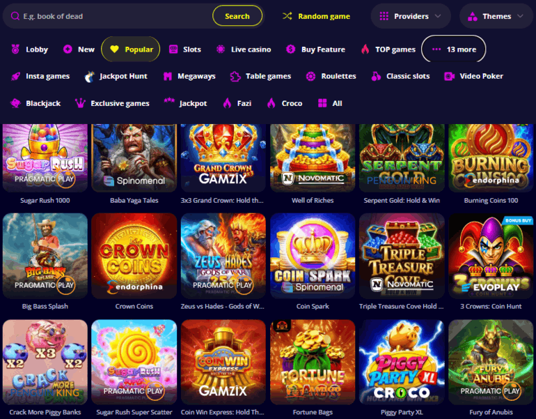 Mängud Slotoro Casinos
