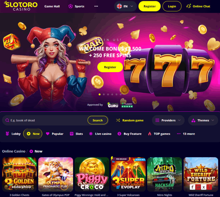 Slotoro Casino ametlik veebileht
